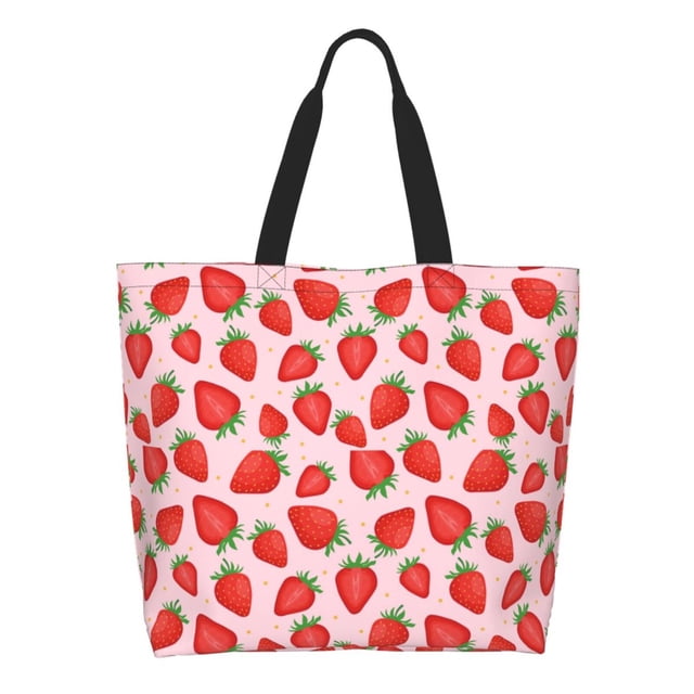 Easygdp Strawberries Bolsas Tote para Mujer, Bolsos de Hombro para Viaje, Bolsos de Mano de Gran Capacidad para Compras y Trabajo