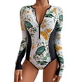 thumbnail image 1 of VJATTWR Womens Bathing Suits Women's Floral Printed Rash Guard Long Sleeve Swimsuits Sunscreen Surfing Suit Bathing Suit, 1 of 8