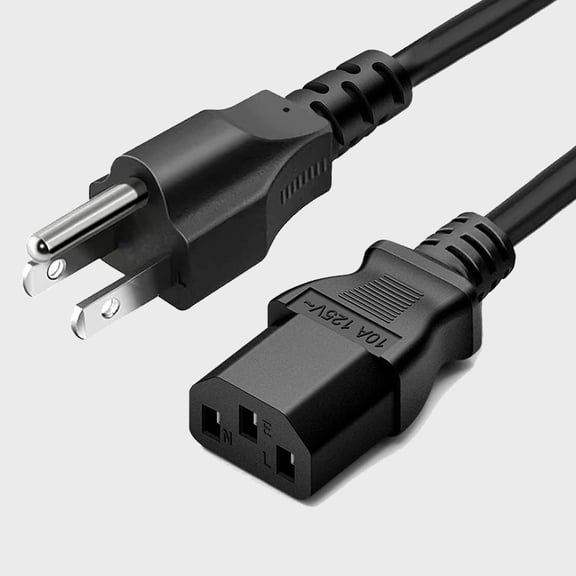 Quyaojz 3Prong AC Power Cord 5ft 10Amp 125Volts AC Power Cable for Electronics TV Computer Printer Radio Monitor Samsung Dell Vizio LG Asus Laptop and More