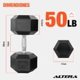 thumbnail image 4 of Mancuerna Hexagonal 50 Lbs Altera MHFV50 Pesa De Ejercicio 23 Kg Pz Color Negro, 4 of 6