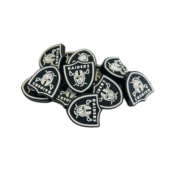 Las Vegas Focal Bead Sports Football 12pk 1.07 for Bulk Keychains Silicone Charm Beadable Pens Freshie Hangers Logo Black and White Game Day