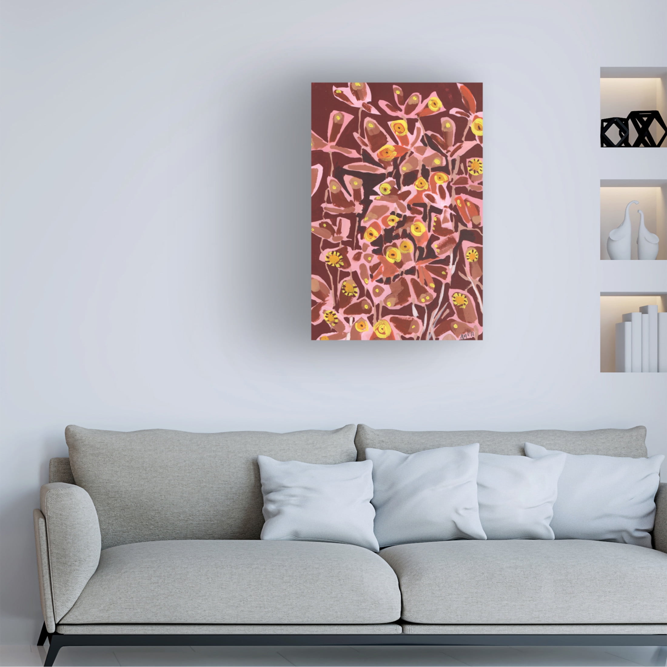 Trademark Fine Art Ania Zwara Brown Retro Butterflies Canvas Wall Art