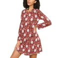 thumbnail image 3 of joogoo Christmas Gnomes Balls Women's Long Sleeve Nightgown Sleepwear L, 3 of 8