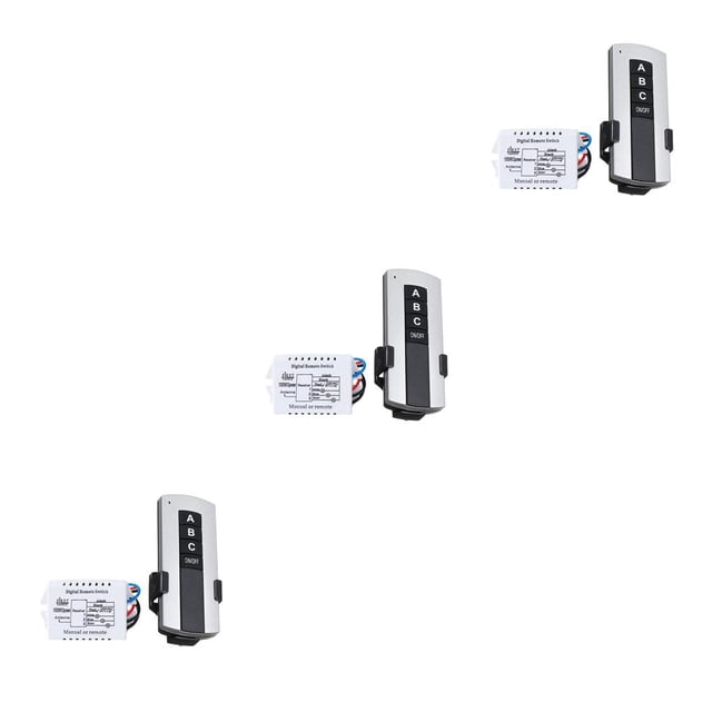 Injueey 1/2/3 vías ON/OFF AC 200V-240V receptor inalámbrico lámpara interruptor de Control remoto interruptor de luz de pared receptor transmisor No.03 3piezas Injueey CBP068415