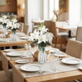 thumbnail image 4 of Senfot Faux Lily Flowers with Vase, 6 Heads Full Bloom & 3 Buds for Home Table Office Wedding Party Decor White, 4 of 7