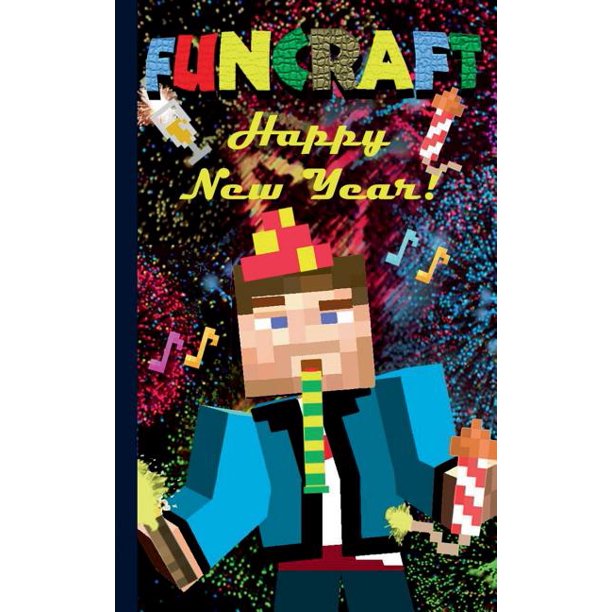 Funcraft Happy New Year To All Minecraft Fans Unofficial Notebook Notebook And Gift Card In One Piece Greeting Card Notepad Tablet Scratch Pad Pad Gift Booklet Birthday Christmas New Year S