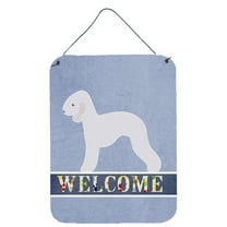 Caroline's Treasures BB5498DS1216 Bedlington Terrier Welcome Wall or Door Hanging Prints, 12x16, multicolor