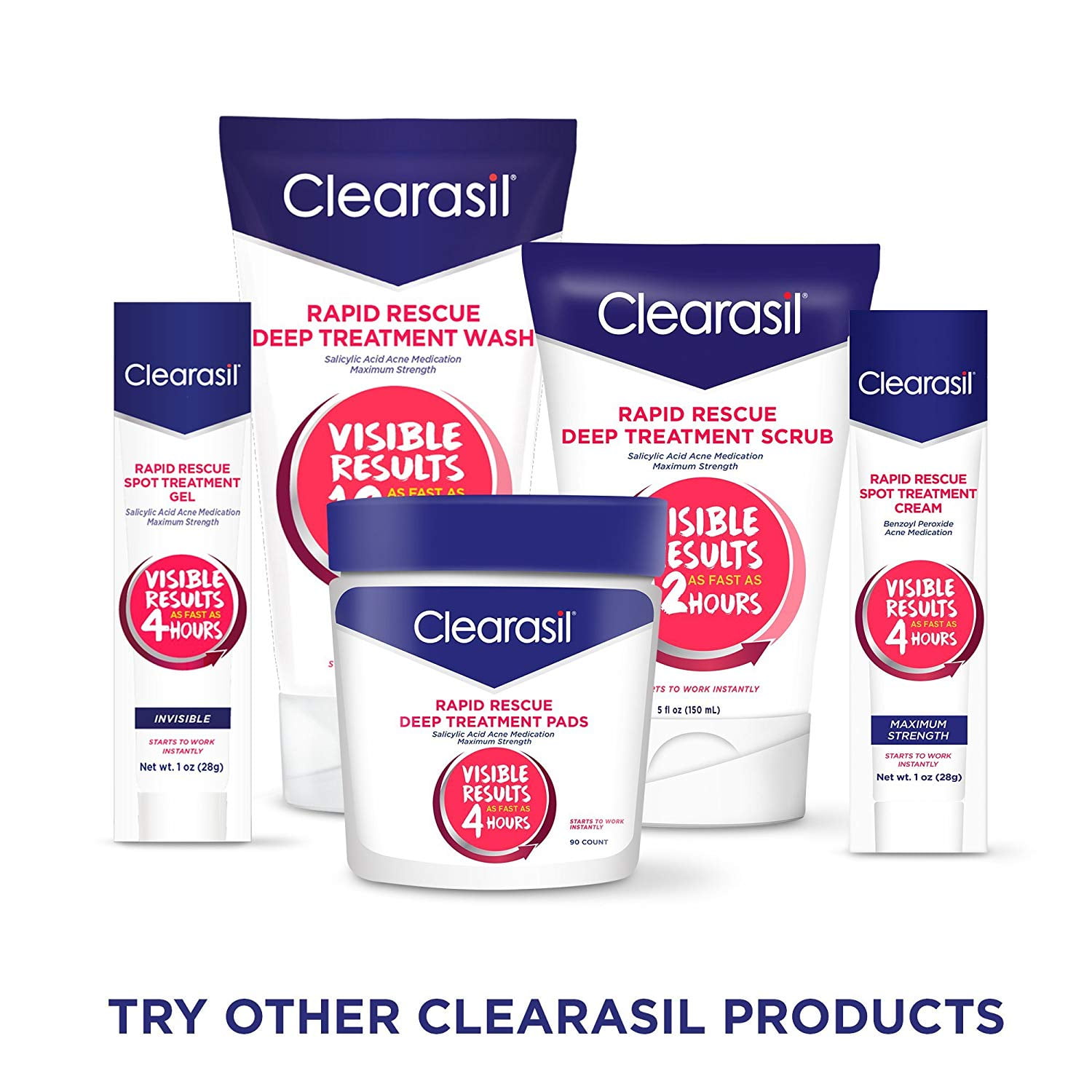 Rapid Rescue Deep Treatment Face Wash, 6.78 oz, Pack of 3 (packaging may vary), Visibly Clearer Skin in as little as 12 hours By Clearasil