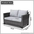 thumbnail image 4 of XIZZI Outdoor Furniture 50" Loveseat Sofa Couch with Gray Wicker Rattan(Gray Cushion), 4 of 8