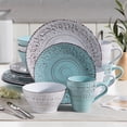 thumbnail image 2 of ComfyCreations Stoneware Dinnerware Set, 32-Piece, Blue and White, 2 of 13
