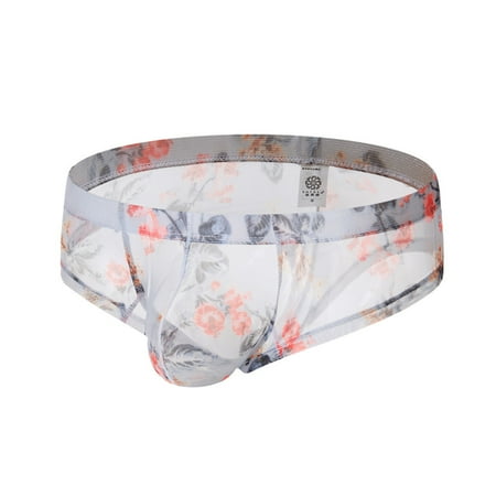 

Knosfe Mens Breathable Stretch Pouch Briefs Floral Underwear M