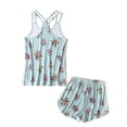 thumbnail image 2 of FEREMO Women's Sleepwear 2-Pieces Modal High Stretch Suspender Floral Home Casual Set Home Wear, 2 of 5
