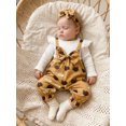 thumbnail image 6 of Cjfdfy Newborn Baby Girl My First Thanksgiving Outfit Infant Baby Girls Fall Winter Clothes Bubble Romper Cute Turkey Print Bowknot Long Sleeve Fake Two-Pieces Bodysuits Jumpsuits with Headband, 6 of 9