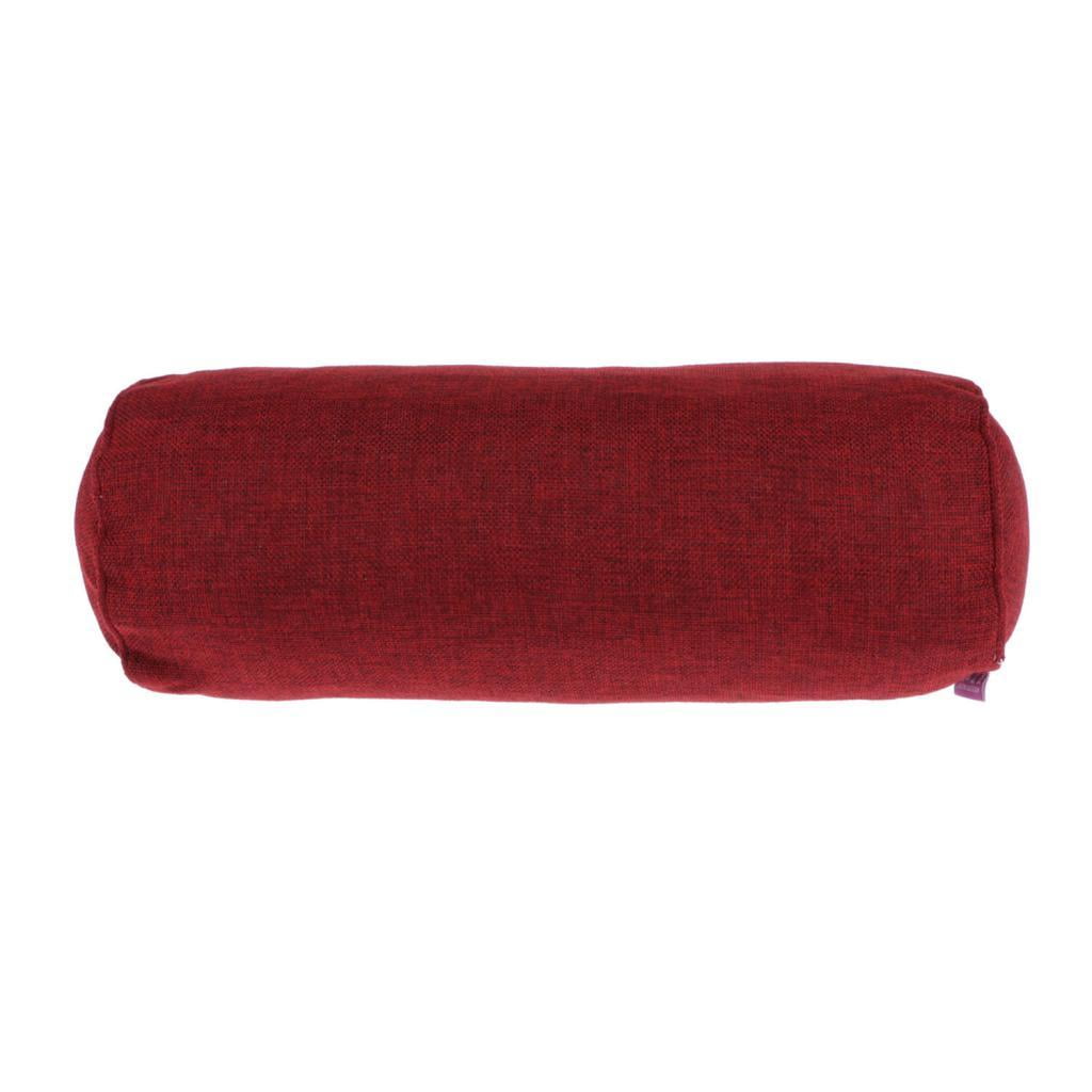 Full Round Massage Bolster Cotton Bolster for Neck/Leg/Back Red