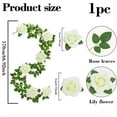 thumbnail image 4 of 5.6FT Artificial Lilium Rose Vines, Simulated Flower Rattan Decor, Waterproof Sunproof Flexible No Maintenance Lifelike Decor for Stair Railing Mantel Dining Table Home Outdoor Spring Decor, 4 of 8