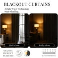 thumbnail image 5 of ZOPZO Blackout Curtains, Thermal Insulated, Bright White, 52W x 63L Inch, Room Darkening Drapes with Golden Wave Print for Bedroom Living Room, 5 of 6