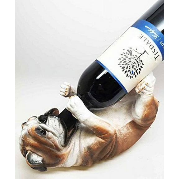 KITCHEN DECOR AMERICAN BULLDOG DOG WINE BOTTLE HOLDER FIGURINE STATUE