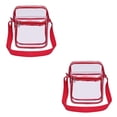 thumbnail image 4 of Sonducket Bolso de hombro transparente de PVC, bandolera con doble cremallera, organizador de estuche de viaje informal, bolsos de gran capacidad Rojo 2Conjunto, 4 of 6