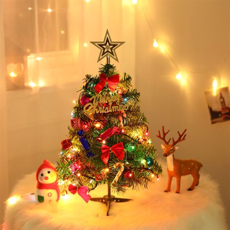 50CM Mini Artificial Christmas Tree Tabletop Christmas Tree with LED