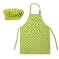 thumbnail image 1 of (Prix/12 Ensembles) TOPTIE Tabliers et Tuque pour Enfants en Toile de Coton Colorée, Cadeaux de Fête (S-TTG)-Greendot-TTG, 1 of 7