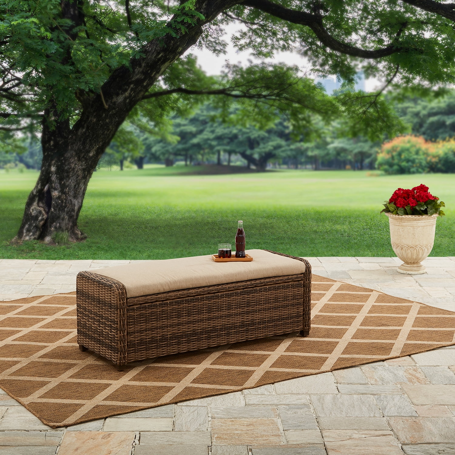 Durable Premium Tight Weave Large Rectangular Patio Ottoman Cover All weather 