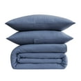 thumbnail image 5 of TRULY SOFT Crinkle Garment Wash Blue King 3 Piece Comforter Set, Solid Color Themed, Oeko-TEX Certified Confidence, 5 of 8