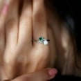 thumbnail image 5 of Rosec Jewels Cultured Freshwater Pearl Toi Et Moi Promise Ring - Pearl Emerald Ring for Women - AAA Quality - with Jewelry Box, 18K White Gold, US 10.50, 5 of 7