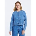 thumbnail image 2 of Free Assembly Women's Embroidered Cropped Denim Jacket, Sizes XS-XXL, 2 of 7