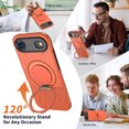 thumbnail image 7 of Designed for iPhone Air Case, PC + TPU Phone Cover, Compatible with MagSafe, Rotating Ring Kickstand, Ultra Slim Drop Protective Skin-Friendly Anti-Scratch Protective Phone Cover, Orange, 7 of 7
