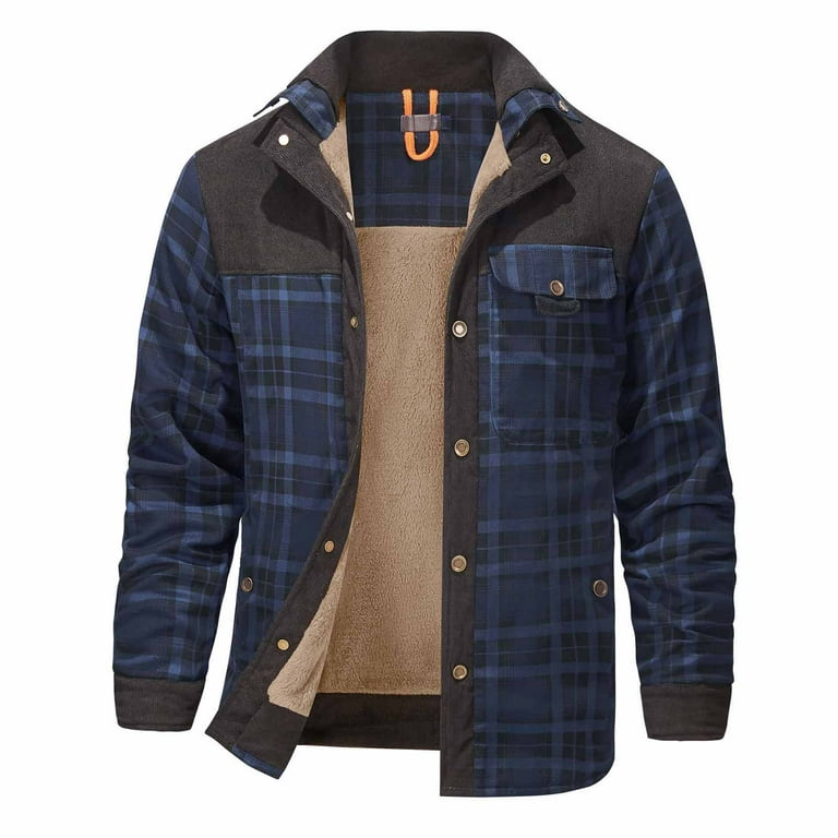 OGLCCG Men's Lapel Sherpa Fleece Lined Denim Jackets 2023 Winter Thicken  Warm Jean Trucker Jacket Fashion Button Down Coats Outerwear