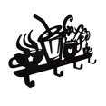 thumbnail image 5 of Taza de café para montaje en pared de 4 ganchos creativa, gancho de drenaje de metal negro Feliz Sencillez, 5 of 5