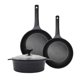 thumbnail image 1 of Batería De Cocina Black Pepper Con Recubrimiento Antiadherente De Cerámica Y Diseño Marmoleado Color Negro 4 piezas- Queen Sense, 1 of 7