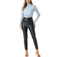 thumbnail image 2 of INSPIRAR CHIC Blusa de Encaje Floral Transparente de Manga Larga con Cuello Alto XL Azul Claro, 2 of 6