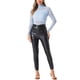 thumbnail image 2 of INSPIRAR CHIC Blusa de Encaje Floral Transparente de Manga Larga con Cuello Alto para Mujeres Talla S Azul Claro, 2 of 6