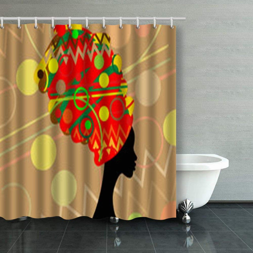 ARTJIA Beautiful African Woman Traditional Turban Tribal Shower