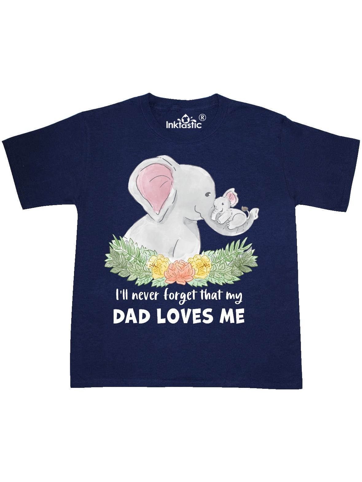 inktastic Dad Loves Me Cute Elephant Baby T-Shirt