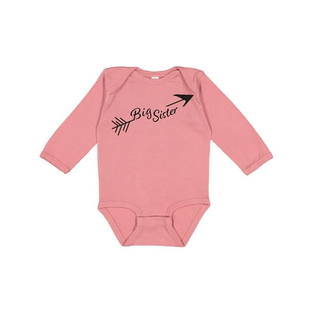 

Inktastic Big Sister Arrow Gift Baby Girl Long Sleeve Bodysuit