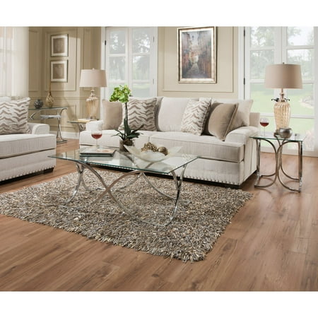 3 Pack Table - Simmons Casegoods Chrome & Glass 3-Pack Tables