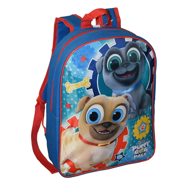 Kids Puppy Dog Pals Backpack 15" Blue Bingo & Rolly