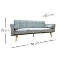 thumbnail image 2 of Ilios Innova | Sofá Cama Marin Gris Convertible 2 Plazas, Textil Resistente, Estilo Nórdico Minimalista con Patas de Madera y 2 Cojines Incluidos, 2 of 9