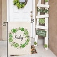 thumbnail image 2 of St. Patrick''s Day Garden Flag Vertical Double-Sided Lucky Clover Green Shamrocks Leaves Wreath Yard Flags Spring Farmhouse Outdoor Decoration for St. Patrick''s Day Holiday, 12.5x18, 2 of 6