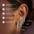 thumbnail image 2 of La Joya 1 Carat Lab-Grown Diamond Hoop Earrings, 14K White Gold Plated Sterling Silver, 2 of 6