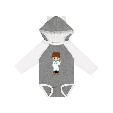 

Inktastic Cute Boy Doctor Brown Hair Boy Wearing Lab Coat Boys Long Sleeve Baby Bodysuit