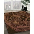thumbnail image 3 of Ahgly Company Machine Washable Indoor Square Transitional Mahogany Brown Area Rugs, 3' Square, 3 of 7