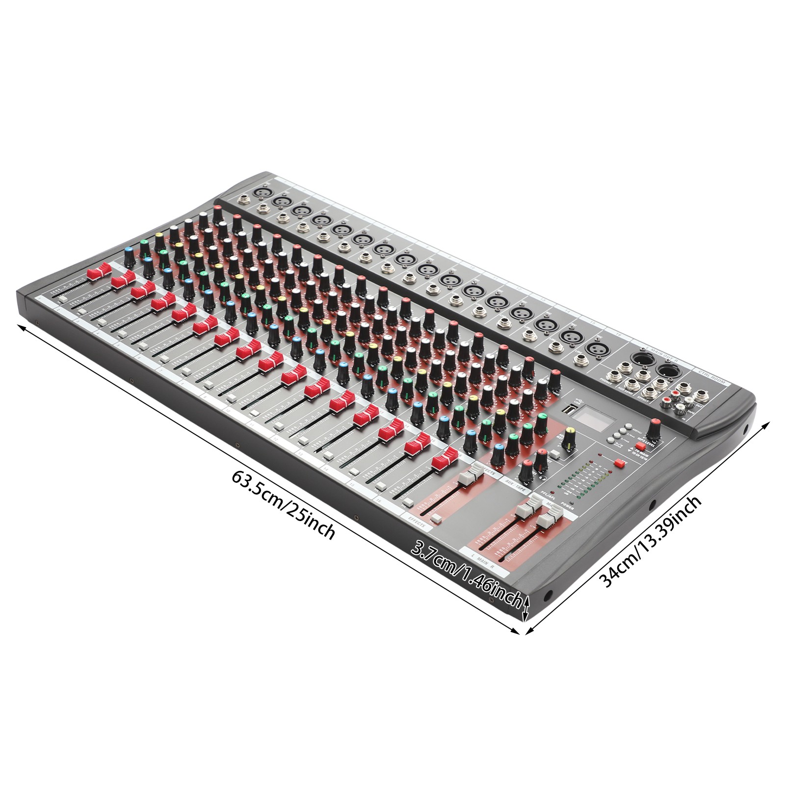 16-channel Audio Mixer Console, Professional DJ Audio Mixer, 16-Channel DJ Mixing Console for Home KTV, Music Recording, Webcasting, and More