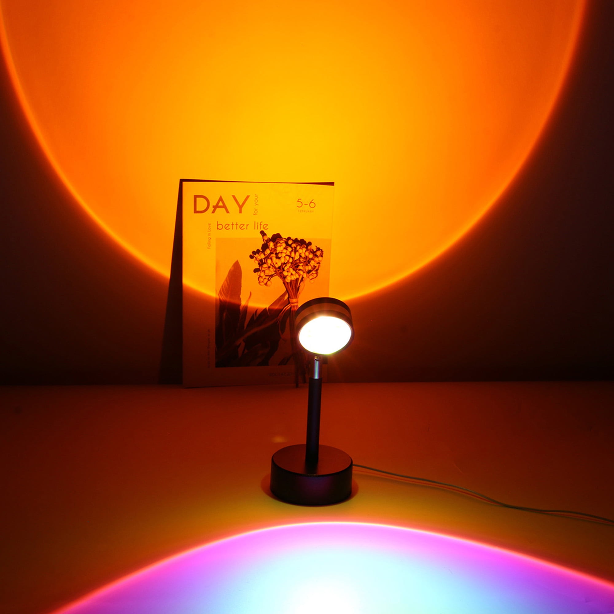 Sunset Night Light,New 90 Degree Rotation Rainbow Projection Lamp Led