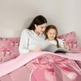thumbnail image 5 of Castle Fairy Personalized Initial Alphabet Pink C Bedding Comforter Set 2pcs for Adults Female Men Women,Dreamy Princess Bow Tie Twin Comforter Sets Microfiber,Ribbon Bow Initial Bedding Set, 5 of 8