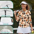 thumbnail image 6 of Aplkyhs Pumpkin Black Cat Golf Tennis Shirts 3/4 Sleeve Cloth Halloween Quarter Zip Lightweight with Collar Shirt Machine Washable for Golf,Tennis,Hiking,Running,Gym for Casual Wear, 6 of 7
