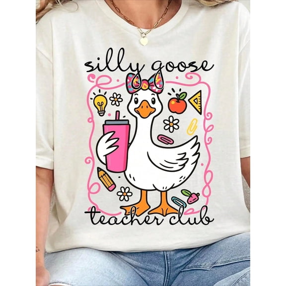 Silly Goose Teacher Club Shirt, Funny Teacher Club T-Shirt, Cute Back To School Tee, Teacher Appreciation Gift, Funny Gift For Teacher.Jpg