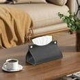 thumbnail image 4 of Hovmgk Stylish Coffee Table Decor Tissue Box, Rectangular Leather Tissue Box Organizer for Bathroom, Home & Office, Large Opening Tissue Dispenser, Brown & Gray Modern Design, 4 of 6
